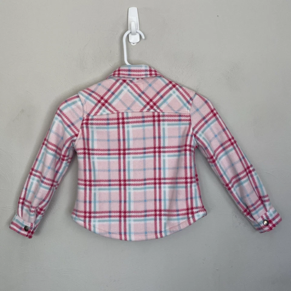 Weatherproof Vintage Girls XS 5/6 Fleece Lined Button Up Shirt Pink Shacket - Image 4 of 4