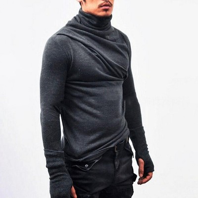 Camiseta Hombre De Manga Larga Con Guantes Elegante Slim Fit  Elegante Invierno