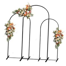 Metal Wedding Arch Backdrop Stand,3-Piece Arch Backdrop Stand for Wedding BLACK