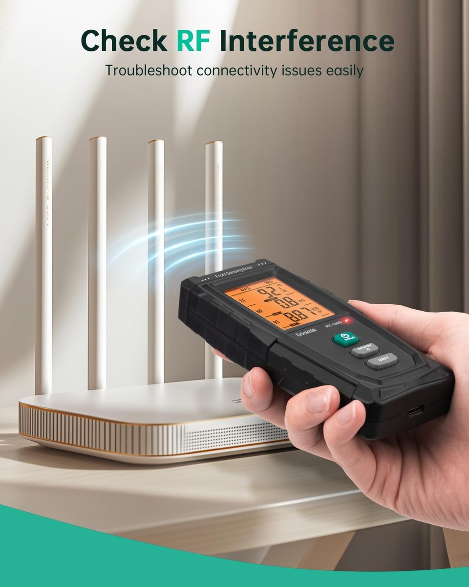 Contador EMF, Detector Digital De Campos Electromagnéticos 5 En 1 Recargable Para Senales Ef Rf Mf Y Wifi 92915703