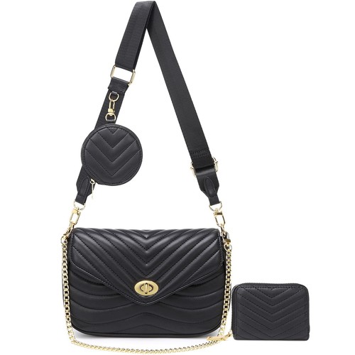 Small Crossbody with Coin Purse for Women Quilted Shoulder Bag Lightweight Cr...