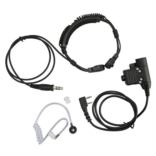 Throat Microphone Headset Telescopic 2 Way Radio Earpiece With U94 PTT - Zdjęcie 6 z 12