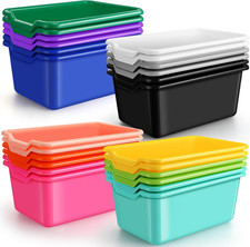 24 Pcs Plastic Cubby Storage Bins Colorful Classroom Cubby Organizer Book Bins f