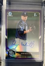2018 Bowman Draft - Chrome Draft Pick Autographs Ryan Weathers #CDA-RW Purple 1s