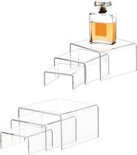 Jusalpha 6 -Piece Strong Clear Acrylic Rectangular Riser Large, 2 Sets,
