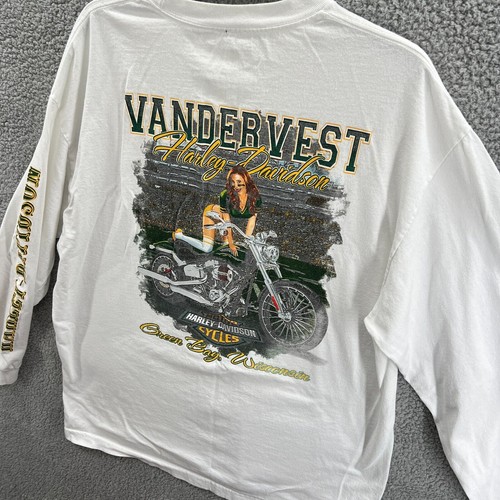 Vintage Harley Davidson T-Shirt "Loyal to One" Green Bay, WI Single Stitch LS weiß - Bild 10 von 15
