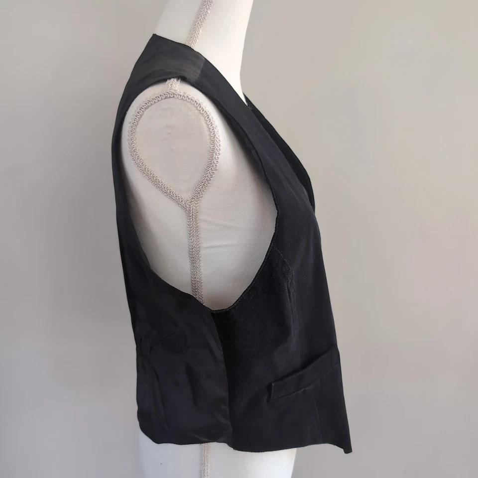 Sarah Morgan Vintage Black Leather Suede Vest Size Large - Image 4 of 4