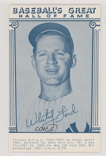 Whitey Ford 1977 Baseball's Great Hall of Fame Exhibits card