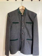 Jacke Herren Trachten-Janker, Größe 50, Grau. Östreichischer Loden. Hornköpfe.