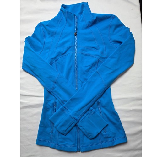 Lululemon Define Jacket Cyan Blue Luon Full Zip Yoga Workout Top Size 0