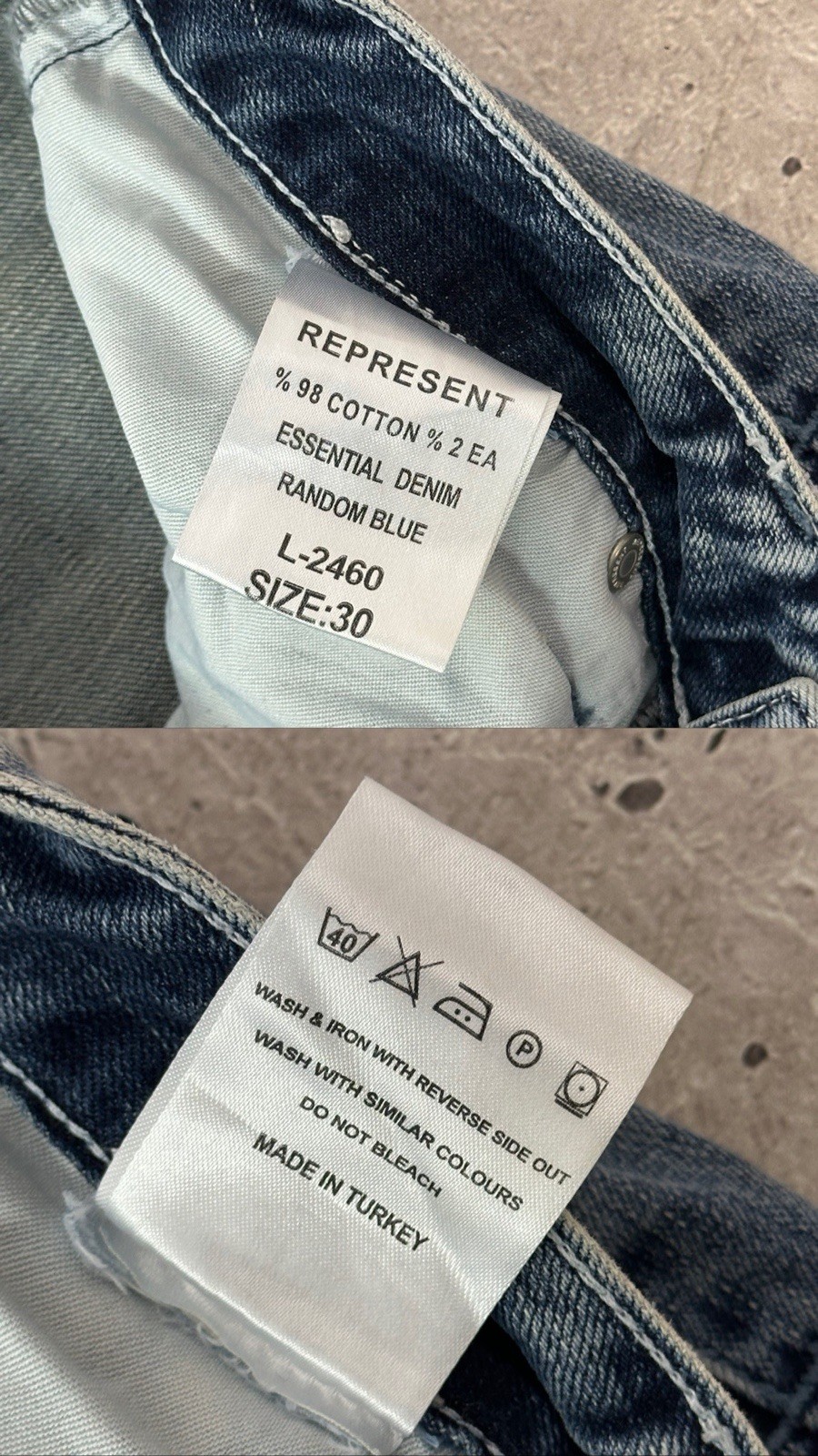 Represent Essential Random Blue Distressed Washed… - image 12