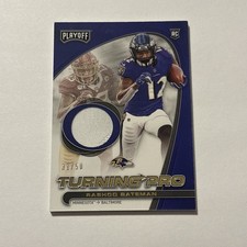 Rashod Bateman 2021 Playoff Turning Pro Prime Patch Rookie #15 Ravens /50