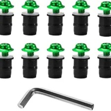 10 PCS Windshield Bolt Screw Kit, Aluminum Alloy Windscreen Mounting Green