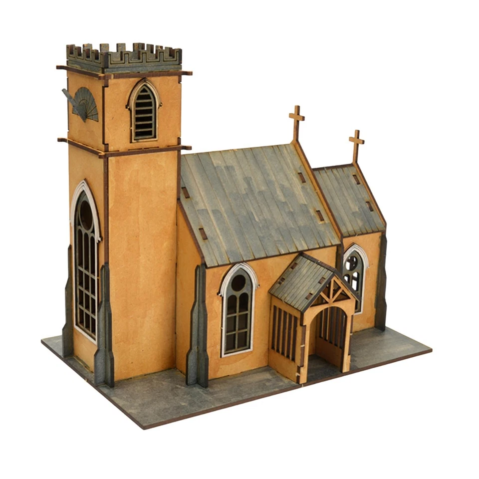 1/72 Church Building Model Kit Diorama DIY Wood 3D Wooden Puzzles for Adults - Image 4 of 4