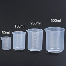 50-500ml 4 set Small Measuring Cup Transparent Jug Tool Kitchen Beaker Plastic