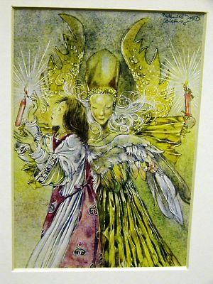 Sulamith Wulfing ANGEL OF ADVENT 1965 Art Print Matted | eBay
