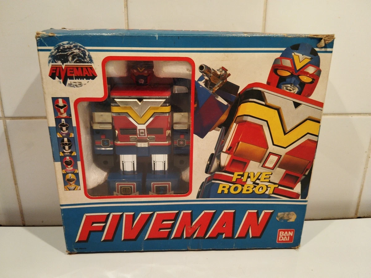 Figurine Vintage Bandai Bioman Fiveman Five Red – Complète Avec Boîte Et Accessoires