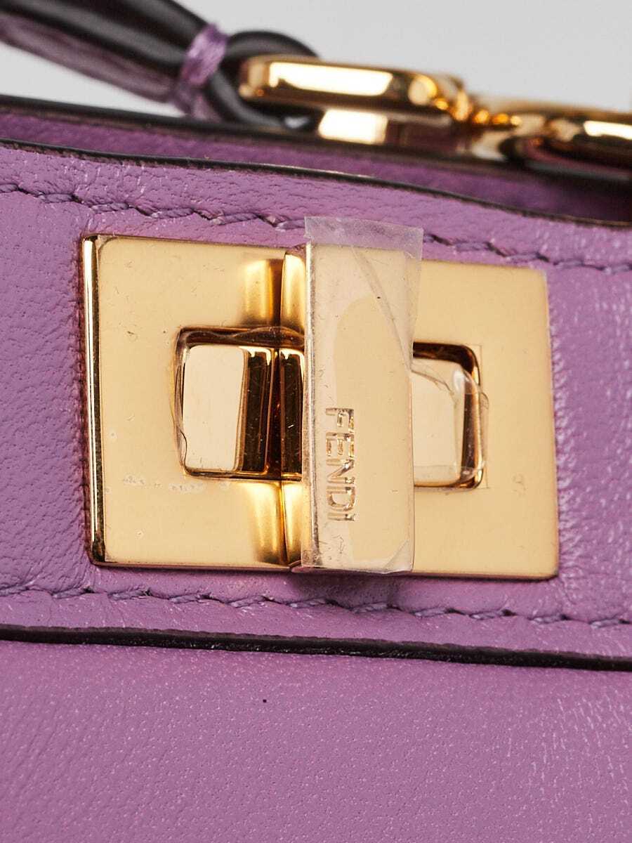 Fendi Purple Smooth Leather Nano Peekaboo Maxi Handle Bag Fendi Purple Smooth Leather Nano Peekaboo Maxi Handle Bag