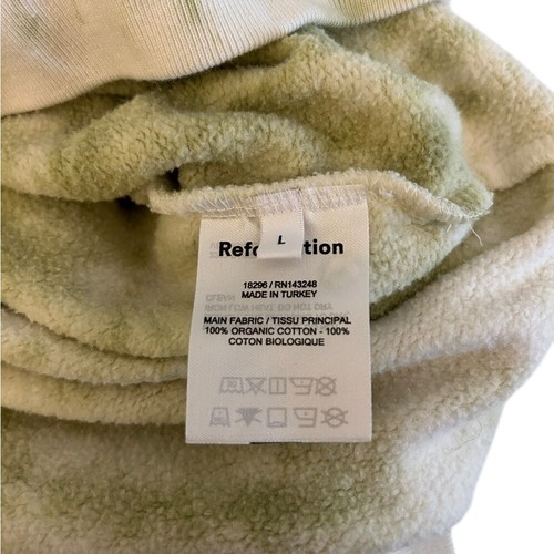 REFORMATION Jeans Tanner Organic Cotton Hoodie Tie Dye Pistachio Tornado Sz L - Imagen 4 de 8