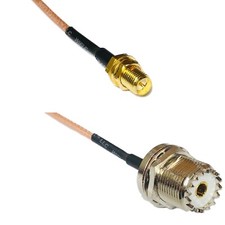 RG316 RP-SMA FEMALE to UHF Female BULKHEAD RF Cable Rapid-SHIP LOT