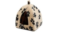 Pet Cat Kitten Dog Bed Igloo Fleece Beds Pyramid Cozy Washable Warm House Cave