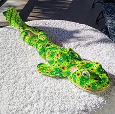 15.5" L.  Articulated Bullfrog Carved & Painted By Me James Mead