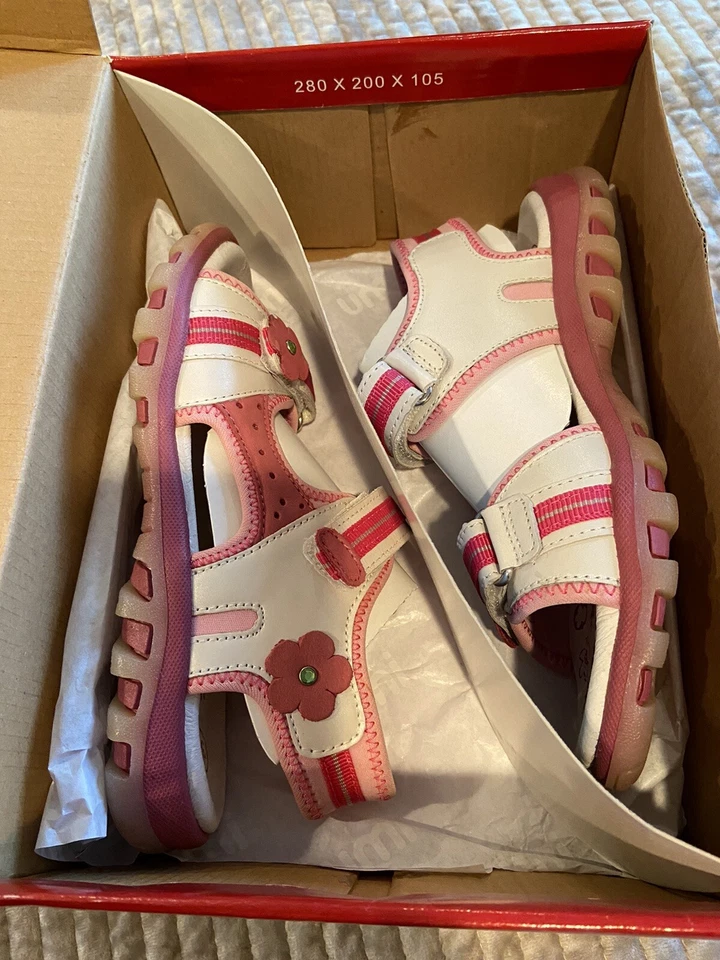 Sandalias Deportivas Umi Niñas US2 EU34 Nuevas Blanco Rosa  Foto 2 de 4