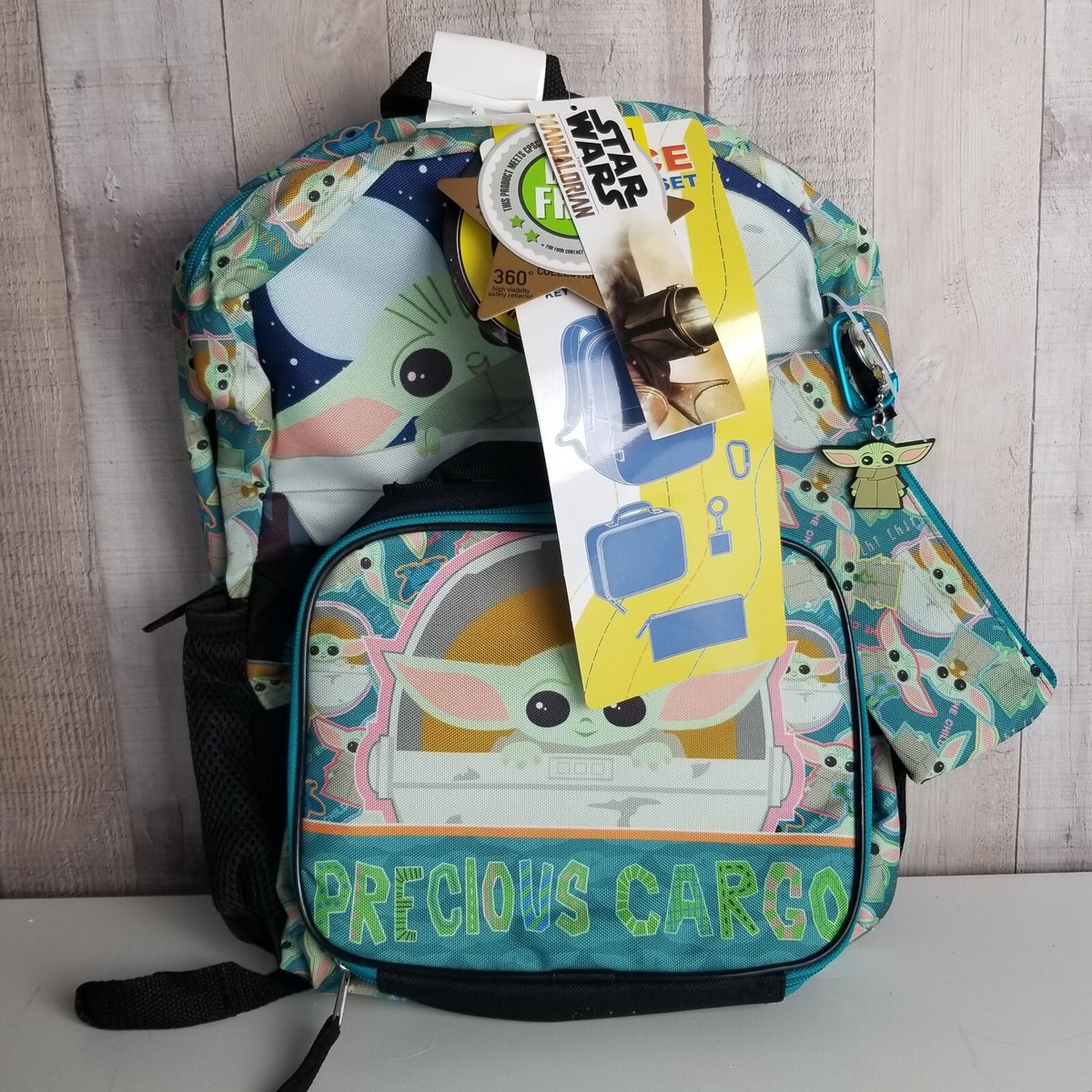 Mandolorian 5 piece backpack Amazon.com | Bioworld The Mandalorian Grogu Baby Yoda This  main image 3