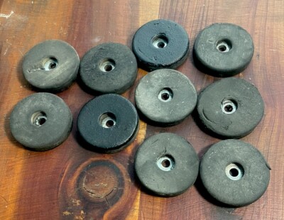 10x Rubber Cabinet Foot 1.5''Dia x 0.375'' H USED