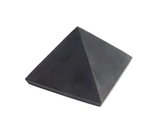 Natural Shungite Gemstone Pyramid Sculpture, Handcrafted Pyramid, Healing Pyr...