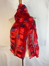 RED HAT SOCIETY Scarf & Scrunchies Clip Set 13"x 58" 100% Polyester