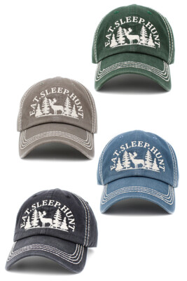 KBETHOS Unisex Eat Sleep Hunt Vintage Washed Cotton Baseball Cap