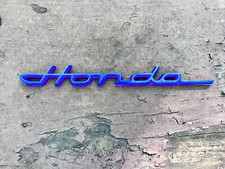Emblem Old Vintage Script Badge Classic Decal Blue Logo Car Auto Moto For Honda