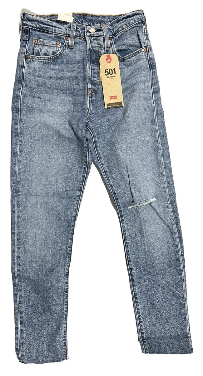 Levi's 501 Skinny Jeans Women's Size 25 x 30 Dark Wash Denim 501S