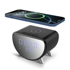 Digital Alarm Clock 30W Wireless Charger With Temperature For iPhone Samsung
