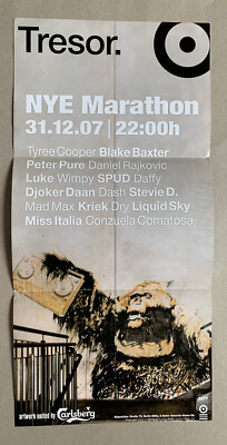 Tresor. Club Berlin Mitte NYE Marathon 2007 Poster Flyer