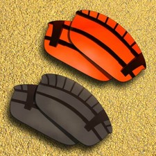 2 Pairs Lenses Replacement for-Oakley Flak Jacket Polarized-Red Copper Brown