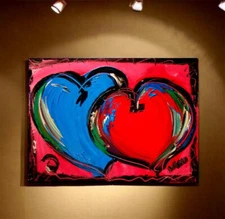 BIG HEARTS    by Mark Kazav Original Oil Painting Wall  Impressionism GY7I6