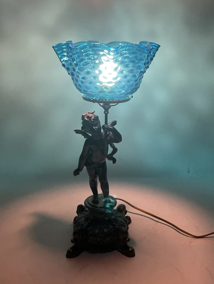 Lámpara de gas querubín ángel victoriano convertida a eléctrica Foto 2 de 4