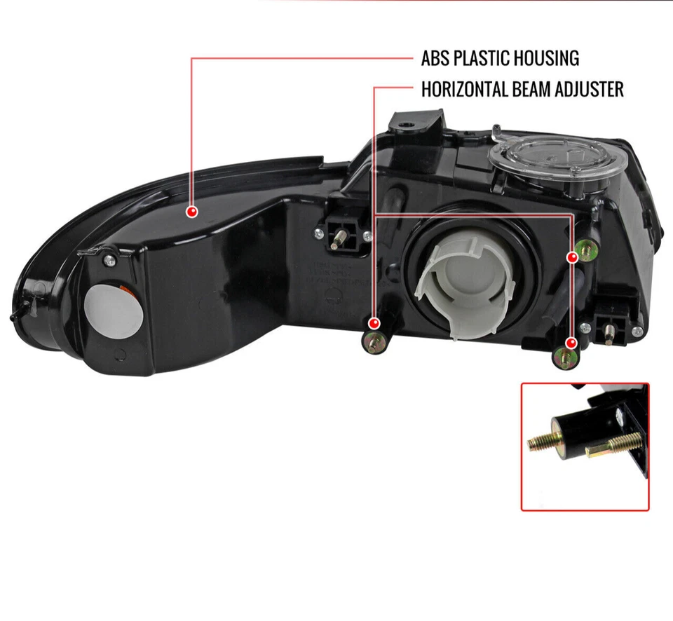 Carcasa faros negros para Dodge Caravan Chrysler Town & Country 96-00 Foto 2 de 3