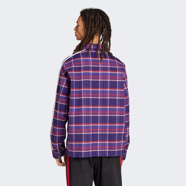 adidas x Korn Overshirt Purple Flannel JG1334 Size JP XS-3XL adidas x Korn Overshirt Purple Flannel JG1334 Size JP XS-3XL