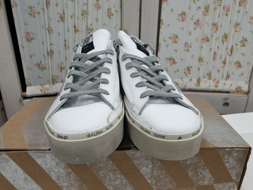 Golden Goose Women's Shoes Histar Sneaker Leather White Shiny 100% Authentic - Picture 4 of 7