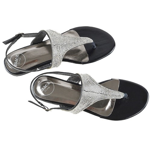 Womens Flat Sandals Slingback Toe Post Ladies Summer Holiday Diamante Shoes - Picture 7 of 19