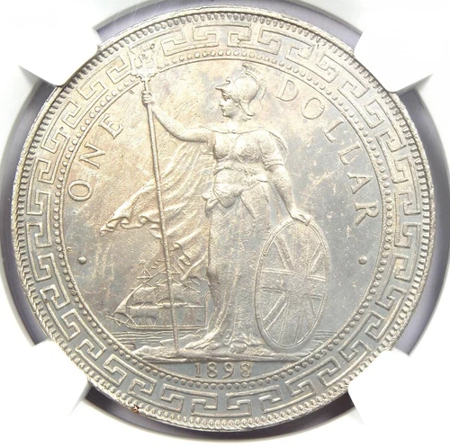 1898-B Great Britain Trade Dollar T$1. Certified NGC Uncirculated Detail. UNC MS