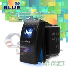 Blue Light LED Horn 12V 20A 10A 5-pin Rocker Toggle Switch Car Boat waterproof