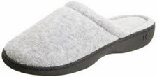New Isotoner Signature Women's Micro Terry Sport Hoodback Slipper Size Large