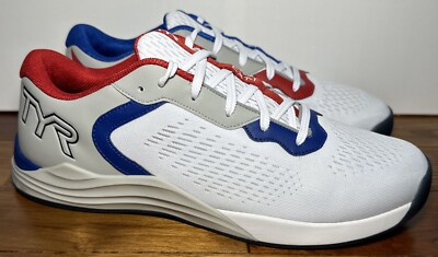 TYR CXT-1 Trainer Sneakers Mens US 14 White Red Blue Athletic Training Shoes NEW