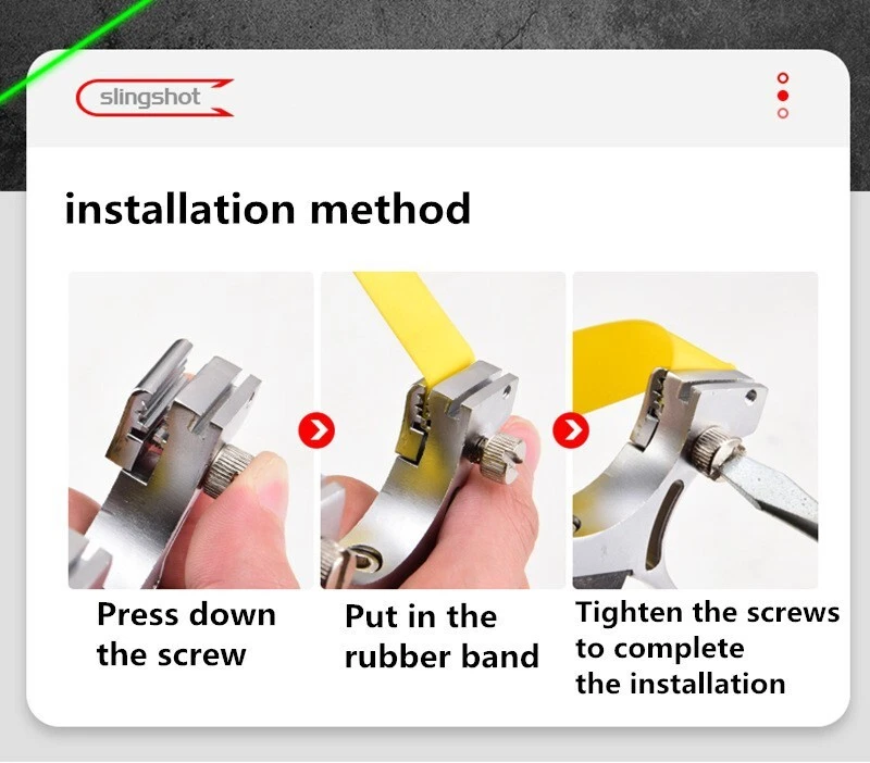 Fionda Professionale Precisione Colore Nero Gioco Sport Caccia Pesca con Laser - Imagen 4 de 4