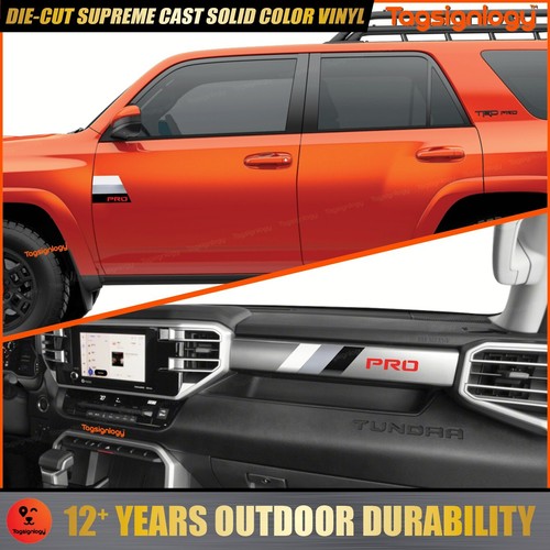 (8pcs) Tri-Color Stripe Vinyl Decal Classic Retro DIY Sticker for Toyota TRD Pro - Foto 38 di 42