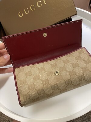 Authentic Vintage Gucci Wallet Clutch Beige Brown Leather | eBay display picture 1
